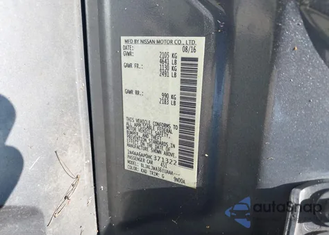 2017 Nissan Maxima 3.5 Sv из США, поврежденный, VIN 1N4AA6AP0HC371322